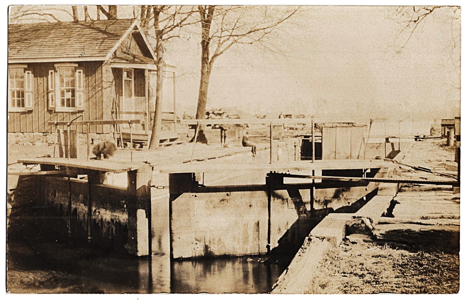 Bristol Pennsylvania Delaware Canal Lock 1908 Real Photo Postcard