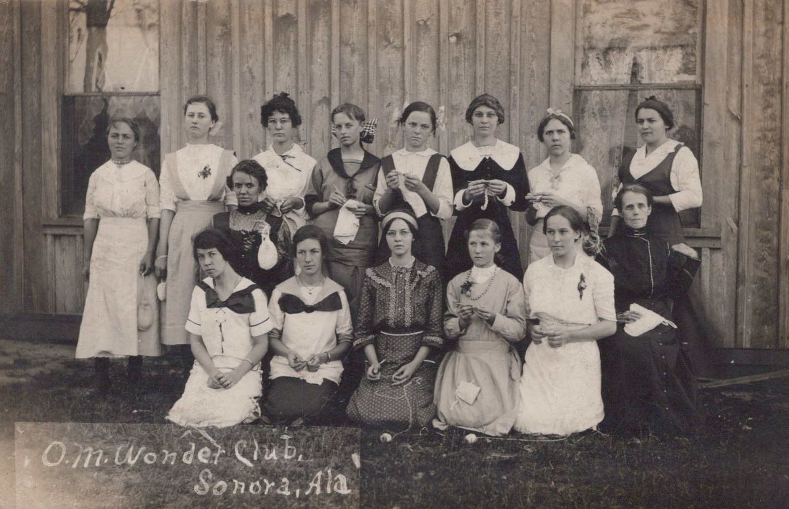 Sonora Alabama O.M. Wonder Club Women Needlework 1910 Real Photo Postcard