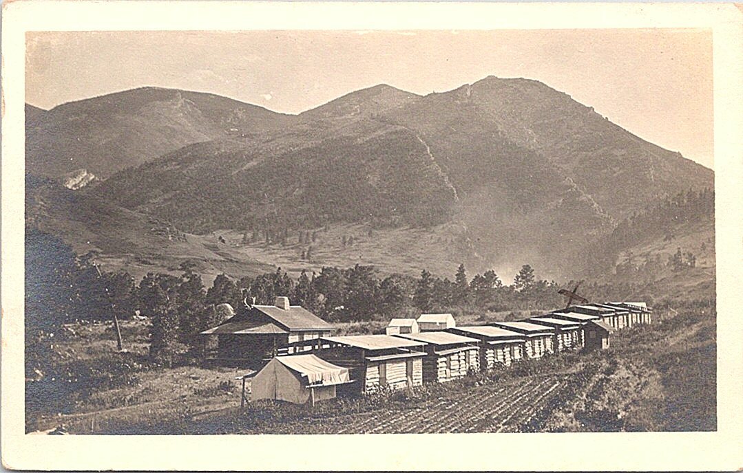 Wolf Wyoming Panoramic Western Frontier Town View 1912 Real Photo Postcard