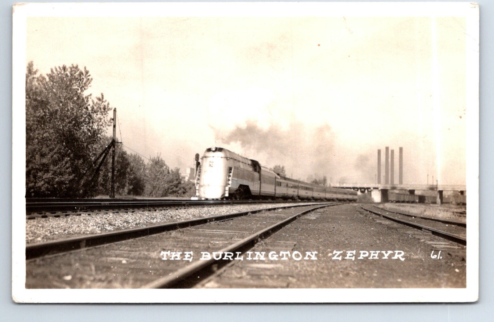 St Paul Minnesota Burlington Zephyr Railroad Real Photo Postcard