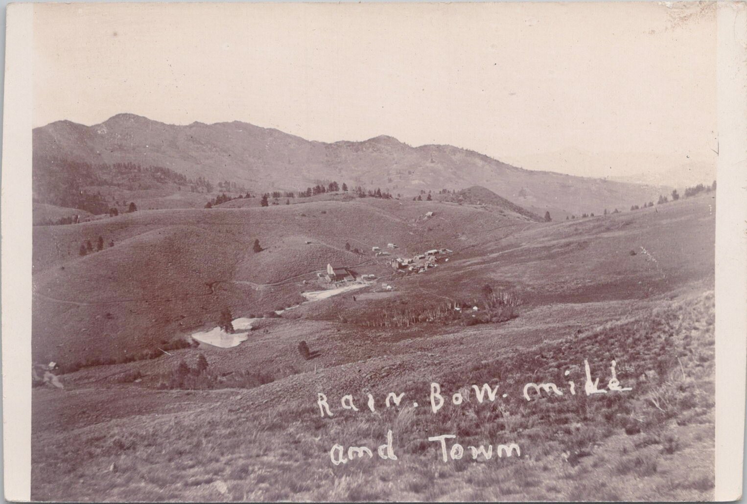 Rye Valley Oregon Panoramic View of Rainbow Mine and Mill Mining Early 1900s Real Photo Postcard