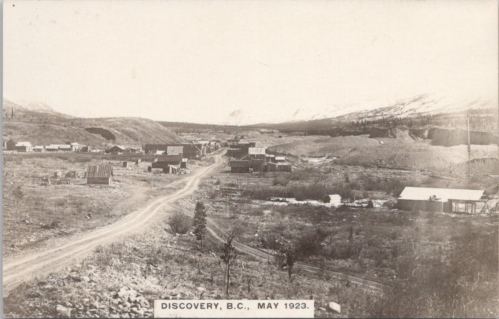 Discovery British Columbia Canada Panoramic Town View 1923 Real Photo Postcard