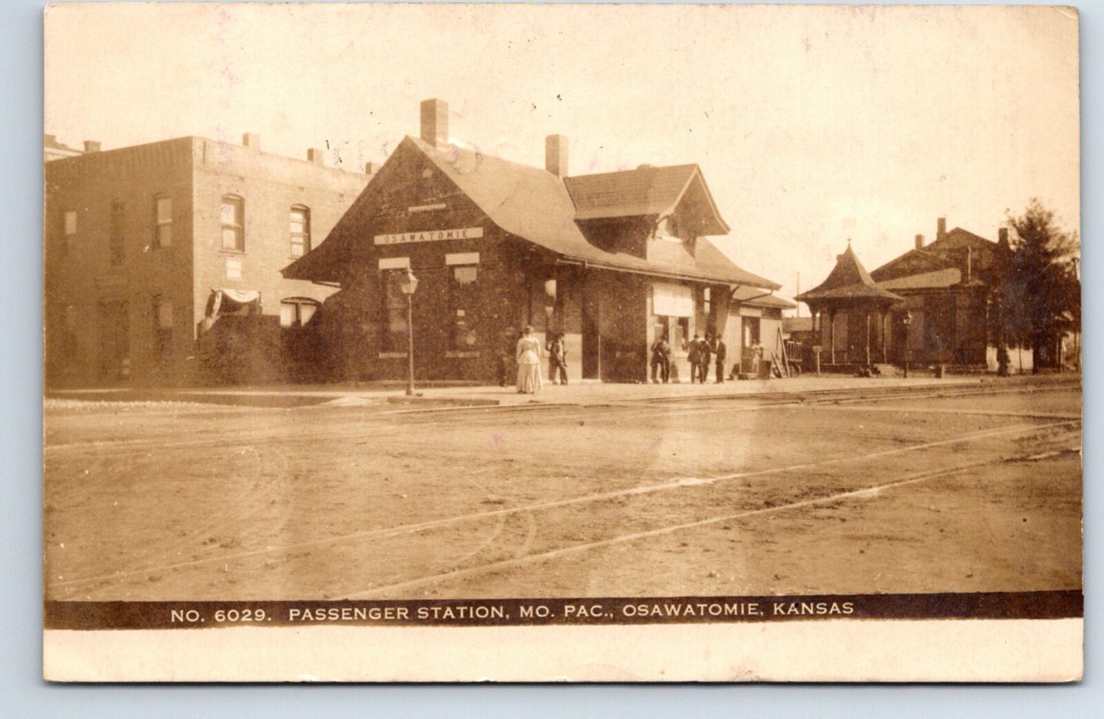 Osawatomie Kansas Missouri Pacific Depot Station Real Photo Postcard