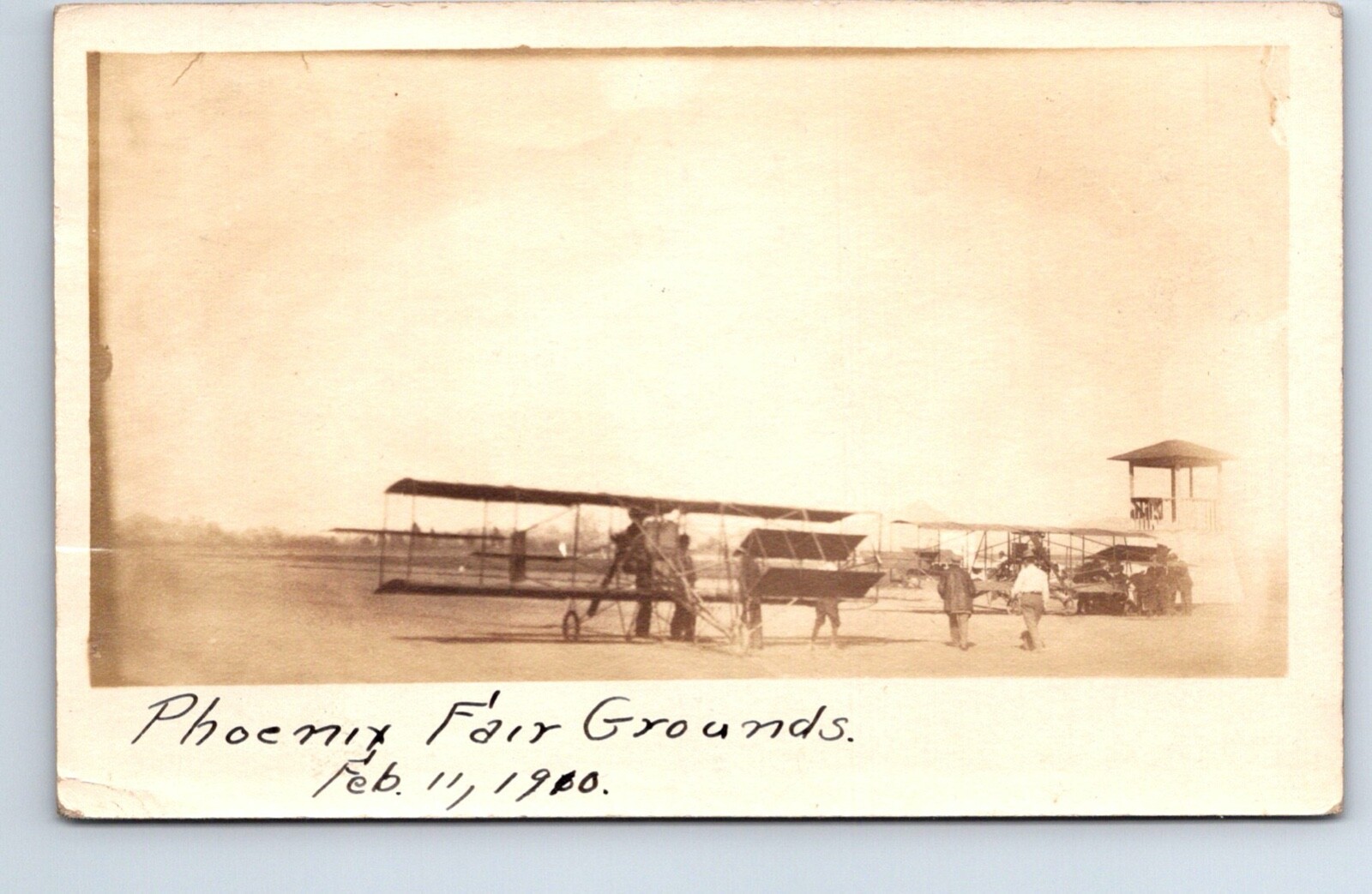 Arizona Phoenix Fair Grounds Early Aviation Feb 1910 Real Photo Postcard