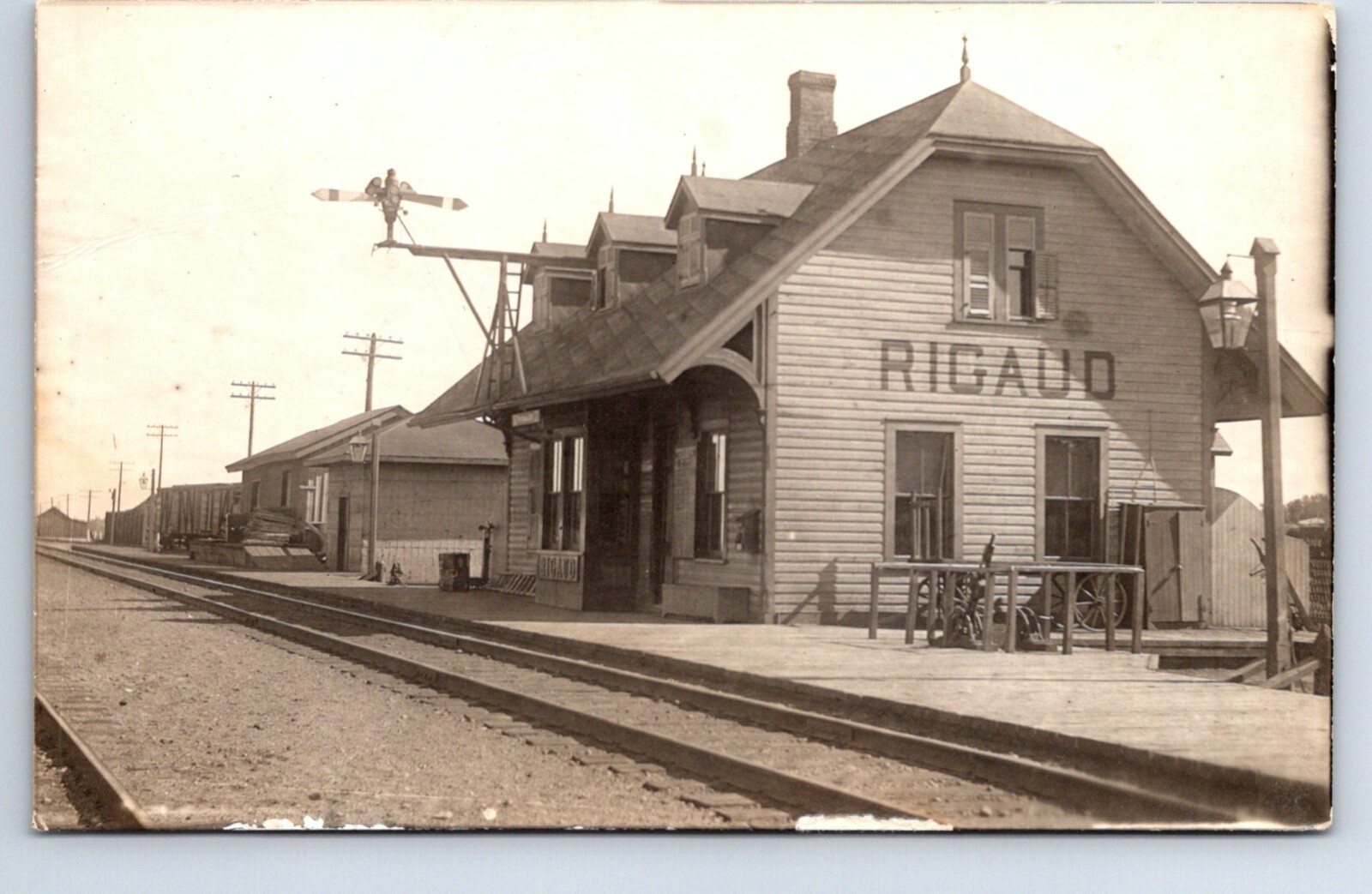 Rigaud Vaudreuil-Soulan Quebec Canada Canadian Pacific Railroad Depot Real Photo Postcard