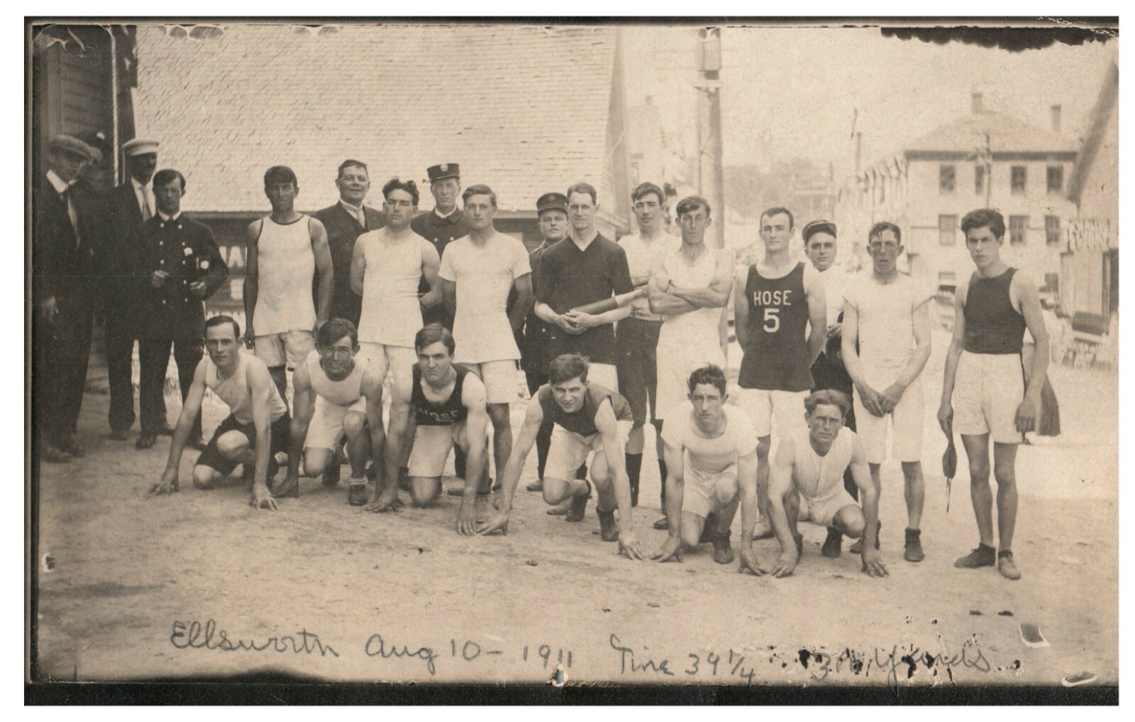 Ellsworth Maine Military Fastest Running Team 1911 Real Photo Postcard