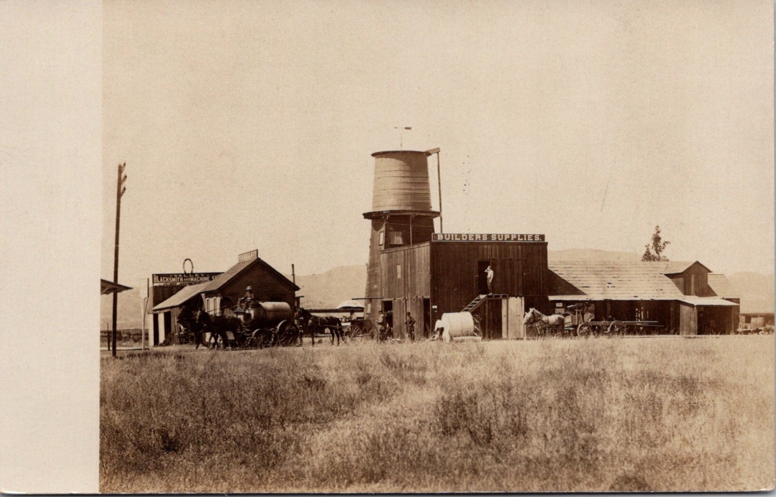 El Cajon California WD Hall Co Valley Blacksmith Real Photo Postcard