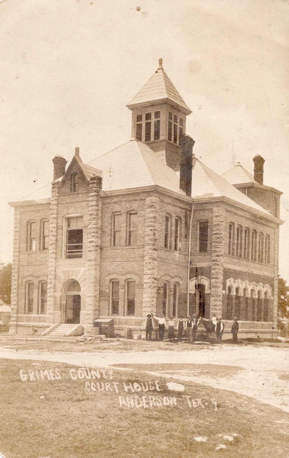 Anderson Texas Grimes County Court House 1915 Real Photo Postcard