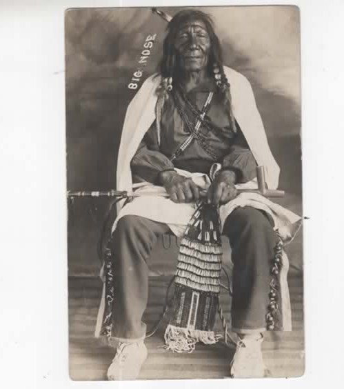 Big Nose Native American Plains Indian Little Bighorn Vet Real Photo Postcard