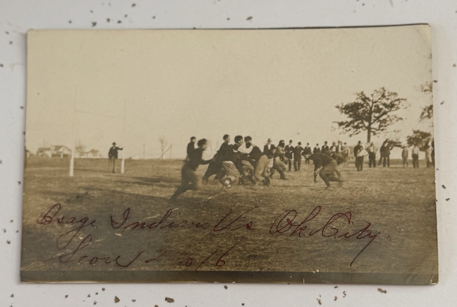 Osage Indians Versus Oklahoma City Football Game 1909 Real Photo Postcard