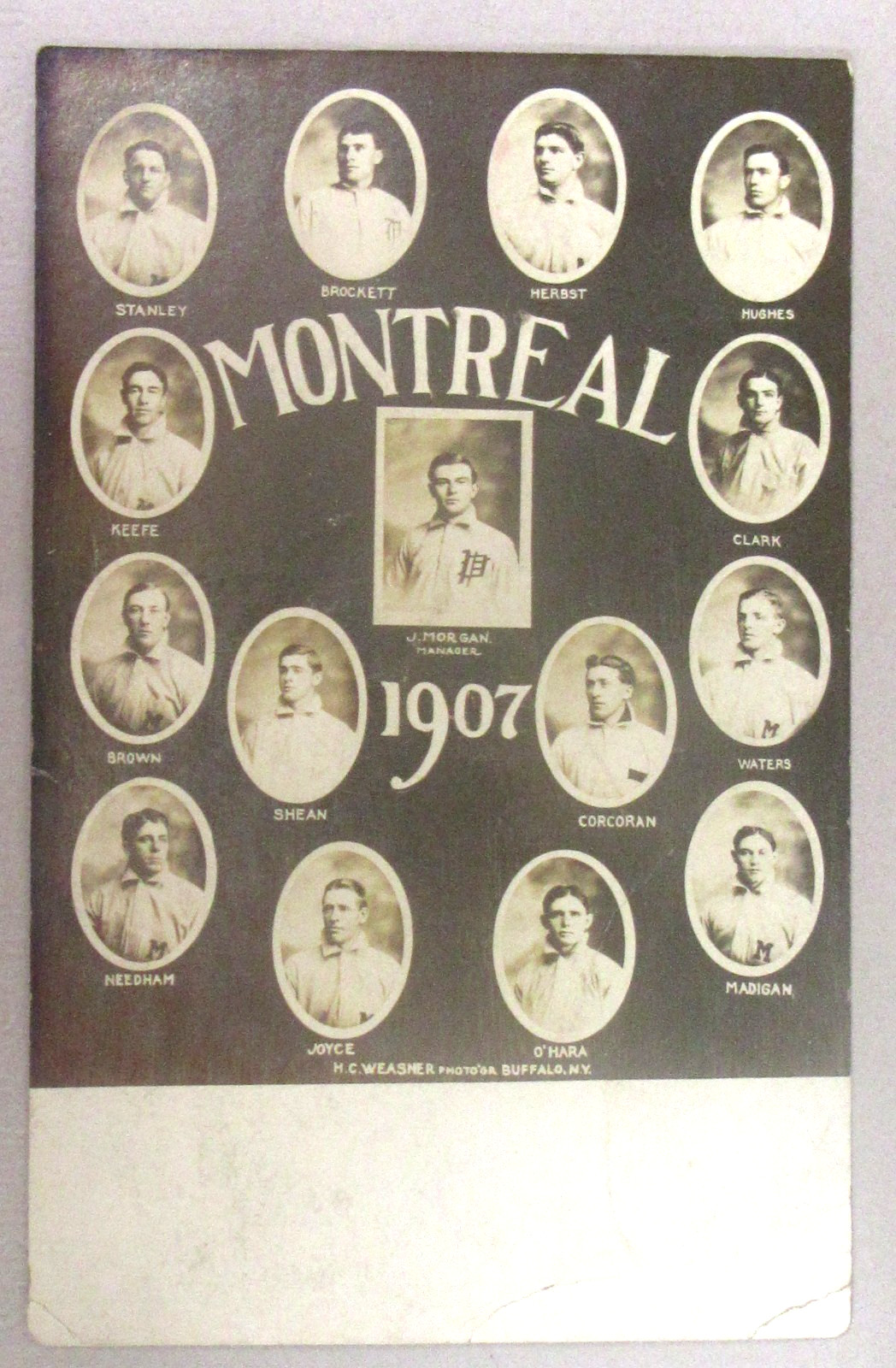 Monteal Baseball Team 1907 Real Photo Postcard