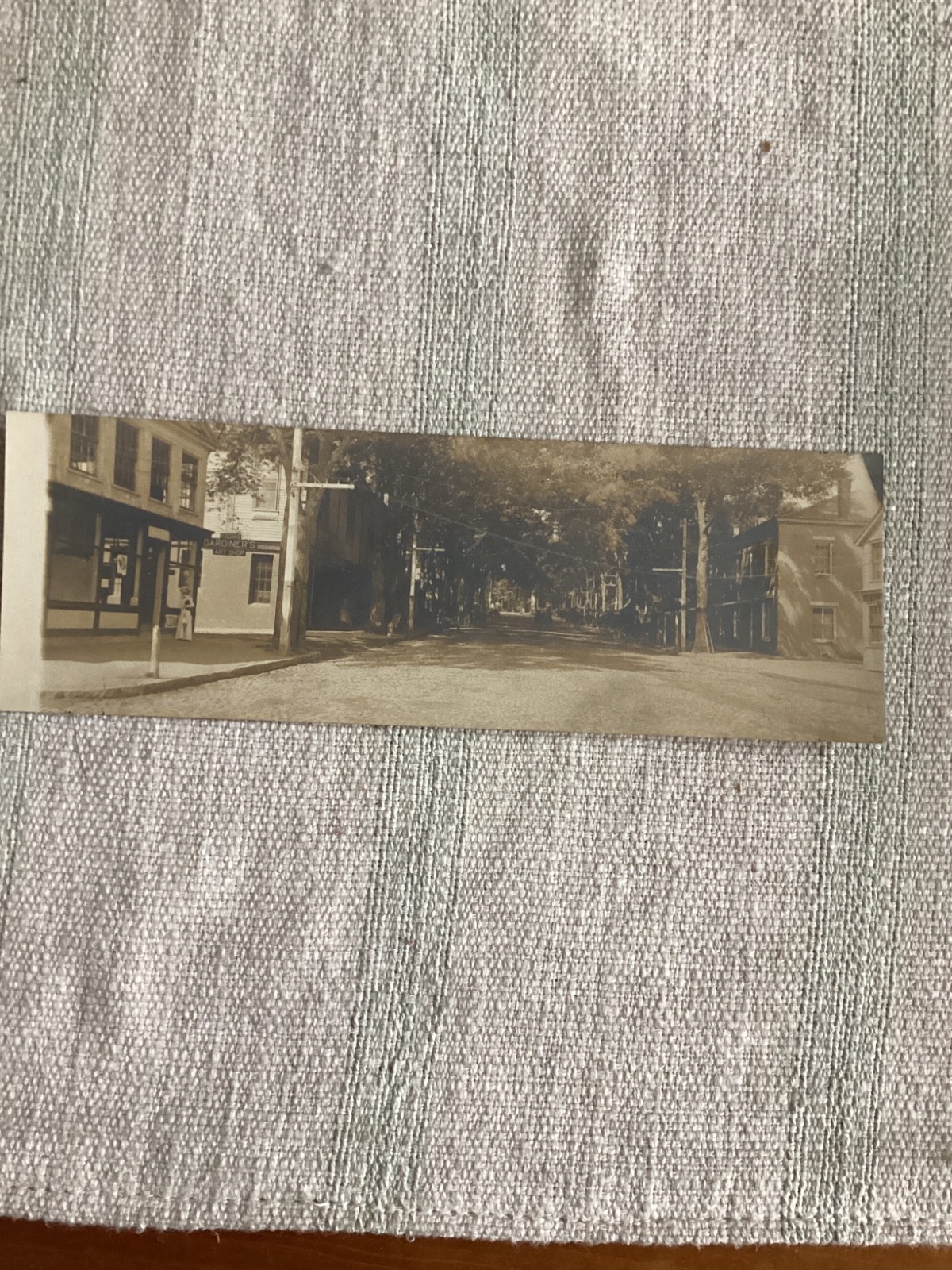 Nantucket Main Street Marshall Gardiner Art Shop Kodak Double Long Real Photo Postcard