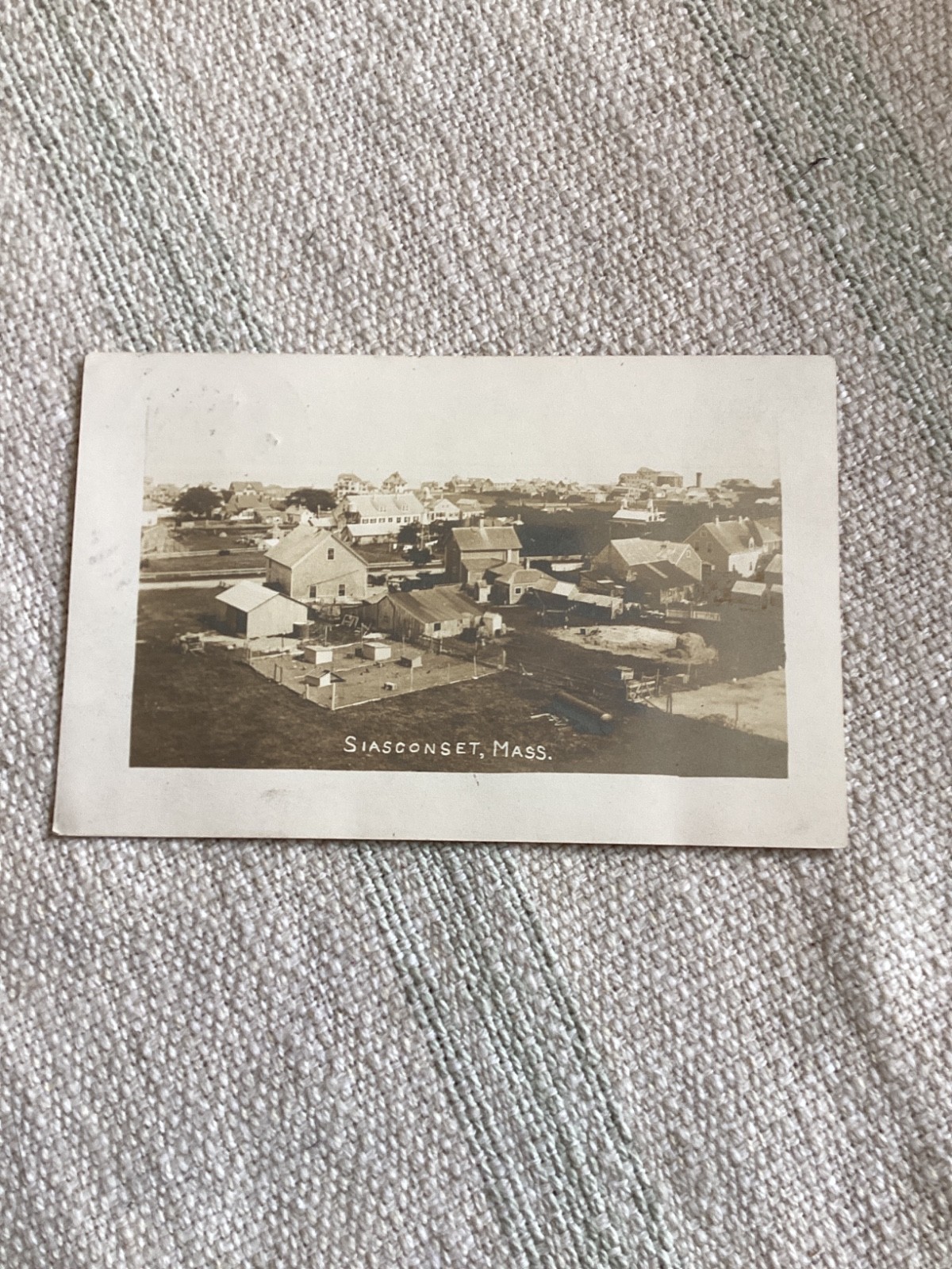 Nantucket Siasconset Chicken Pen Coop Overview 1914 Real Photo Postcard