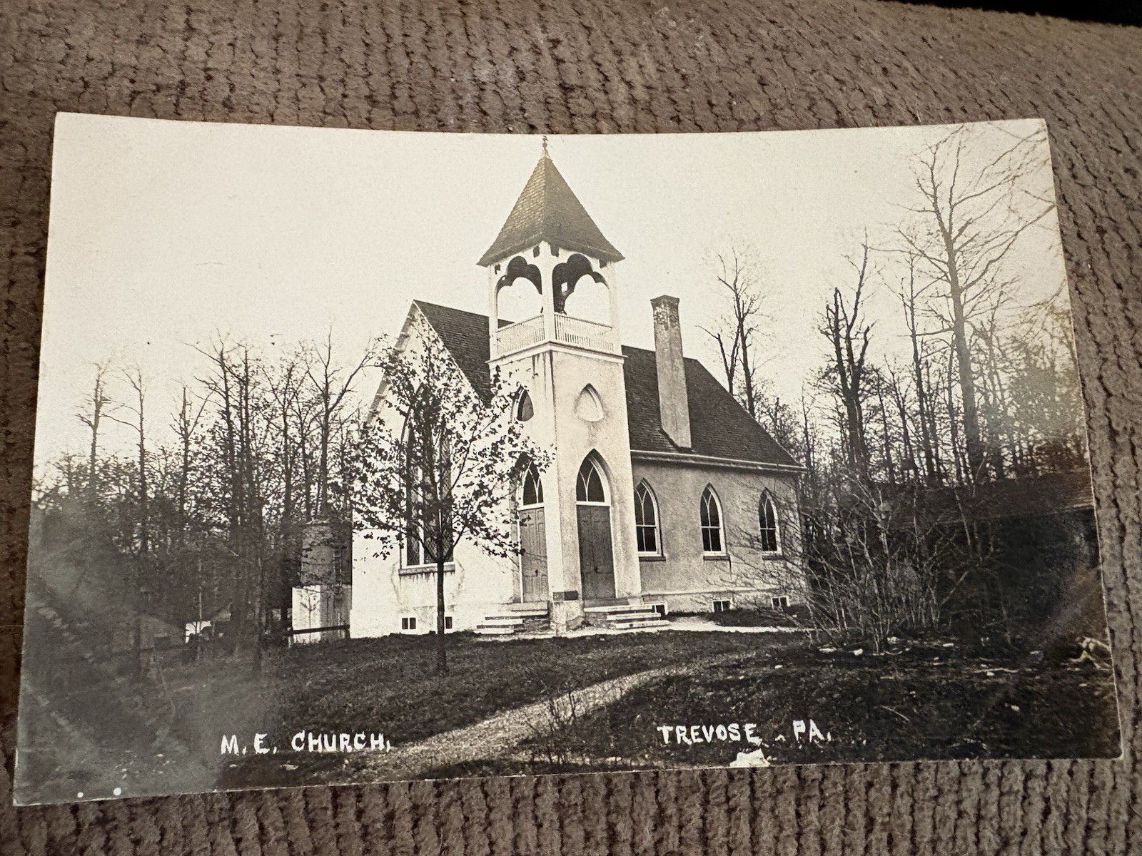 Trevose Bucks County Pennsylvania M.E. Church Real Photo Postcard