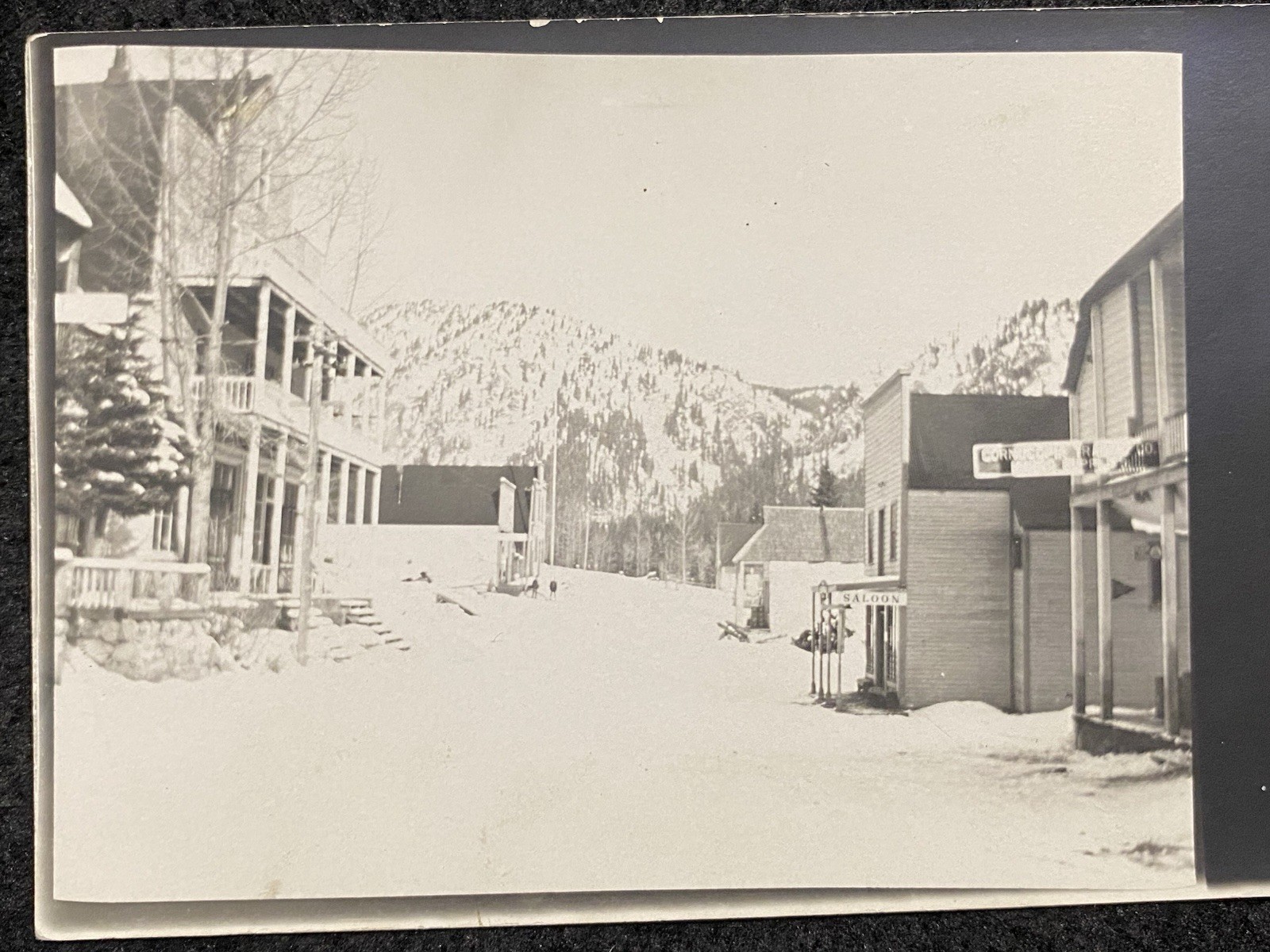 Cornucopia Oregon Mine Town Main Street In Snow Real Photo Postcard