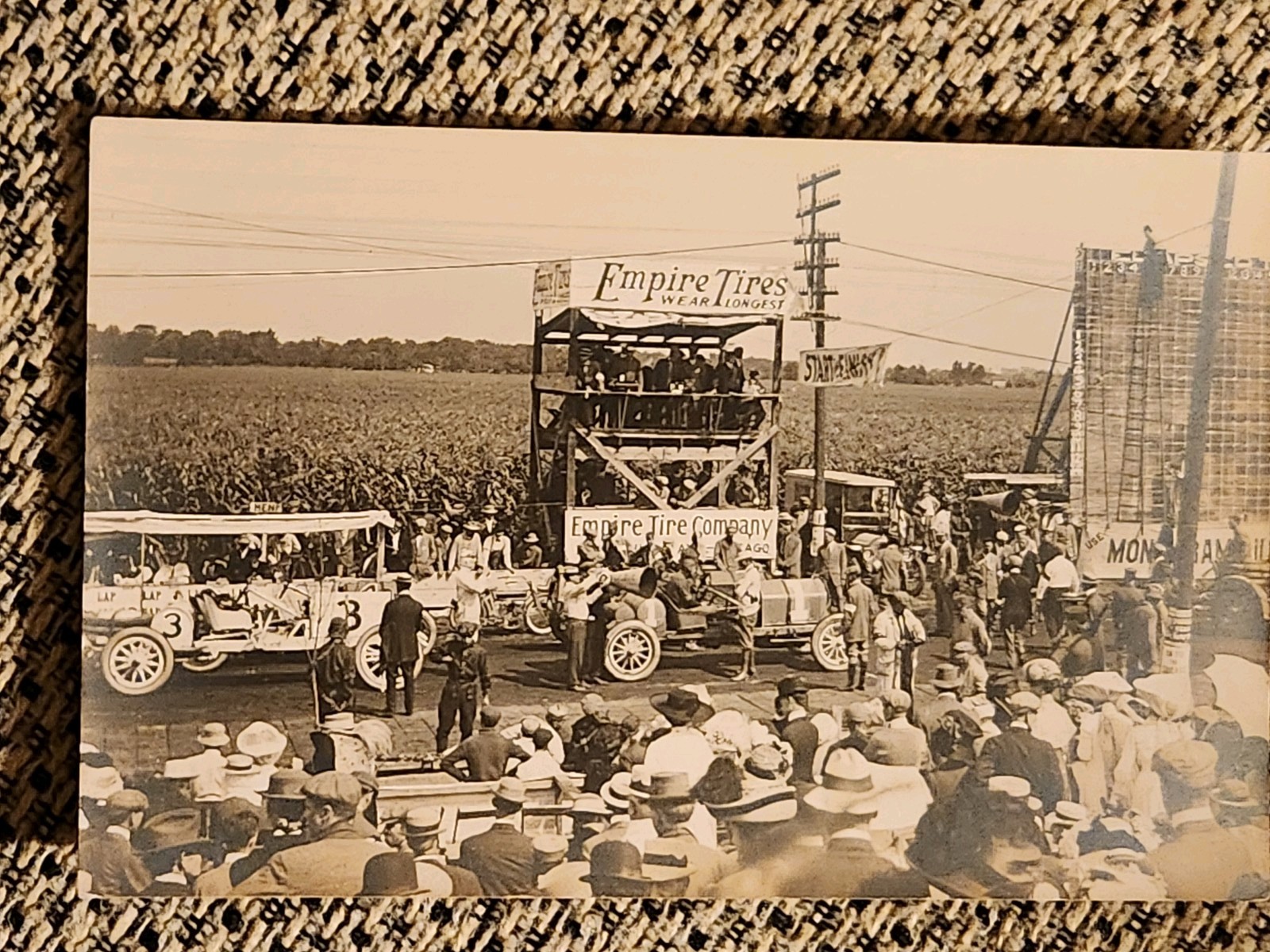 Elgin Illinois Auto Races Speedway Start And Finish Line 1910 Or 1911 Real Photo Postcard