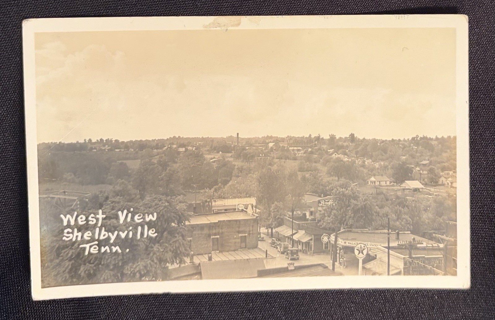 Shelbyville Tennessee West View Texaco Gas Station Real Photo Postcard