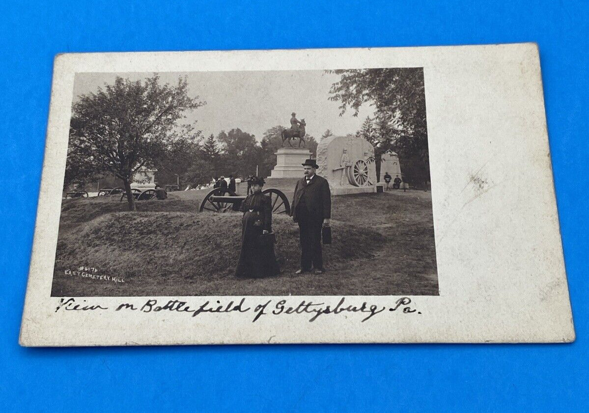 Gettysburg Pennsylvania Cemetery Hill Real Photo Postcard