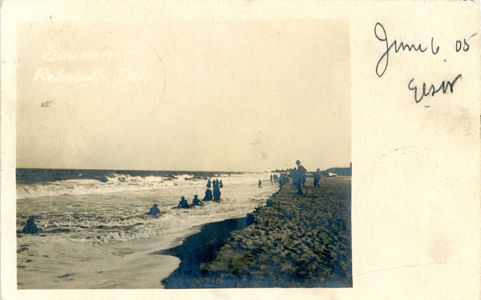 Rehoboth Beach Delaware 1905 Real Photo Postcard
