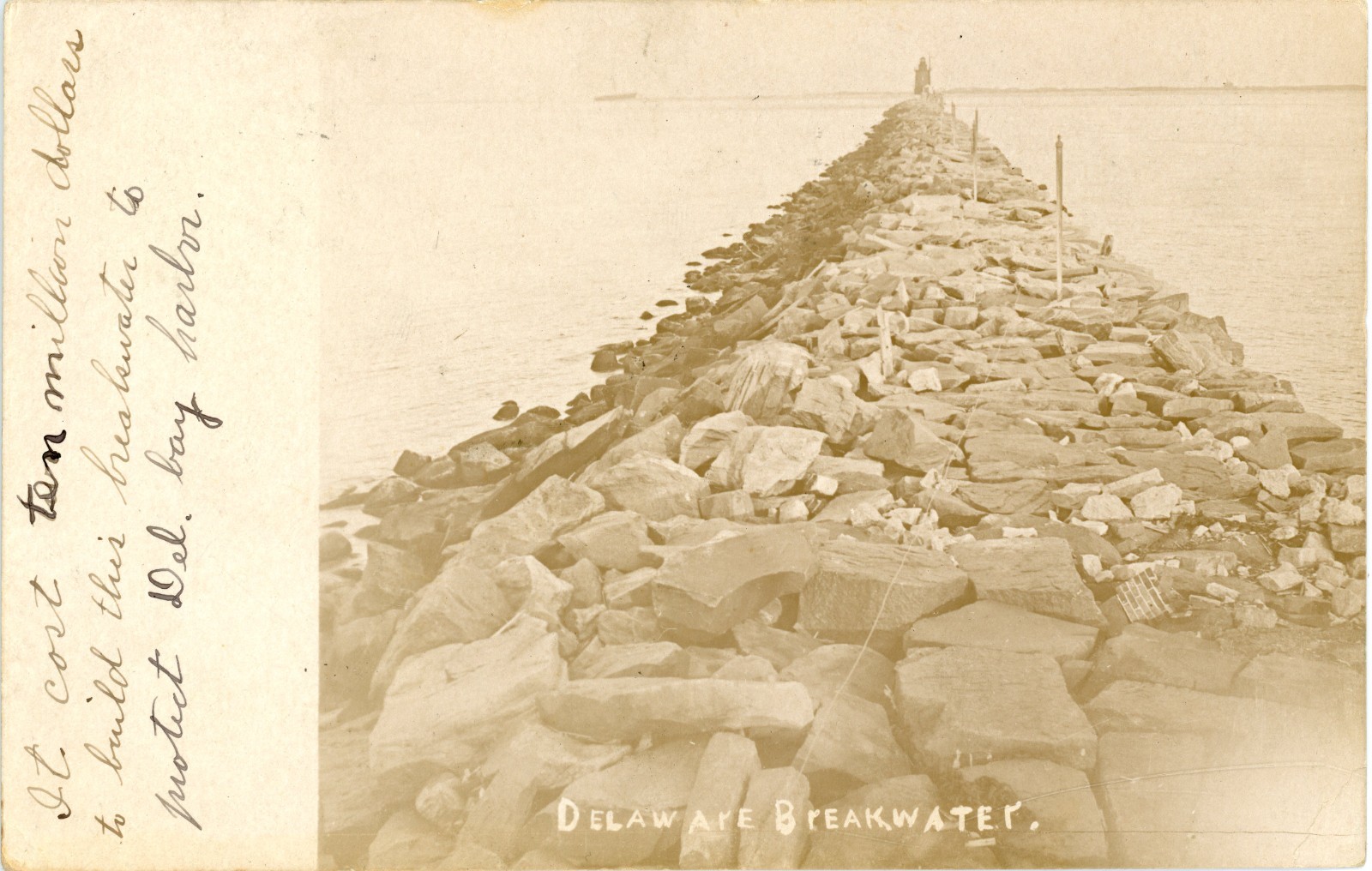 Rehoboth Beach Delaware Breakwater 1906 Real Photo Postcard