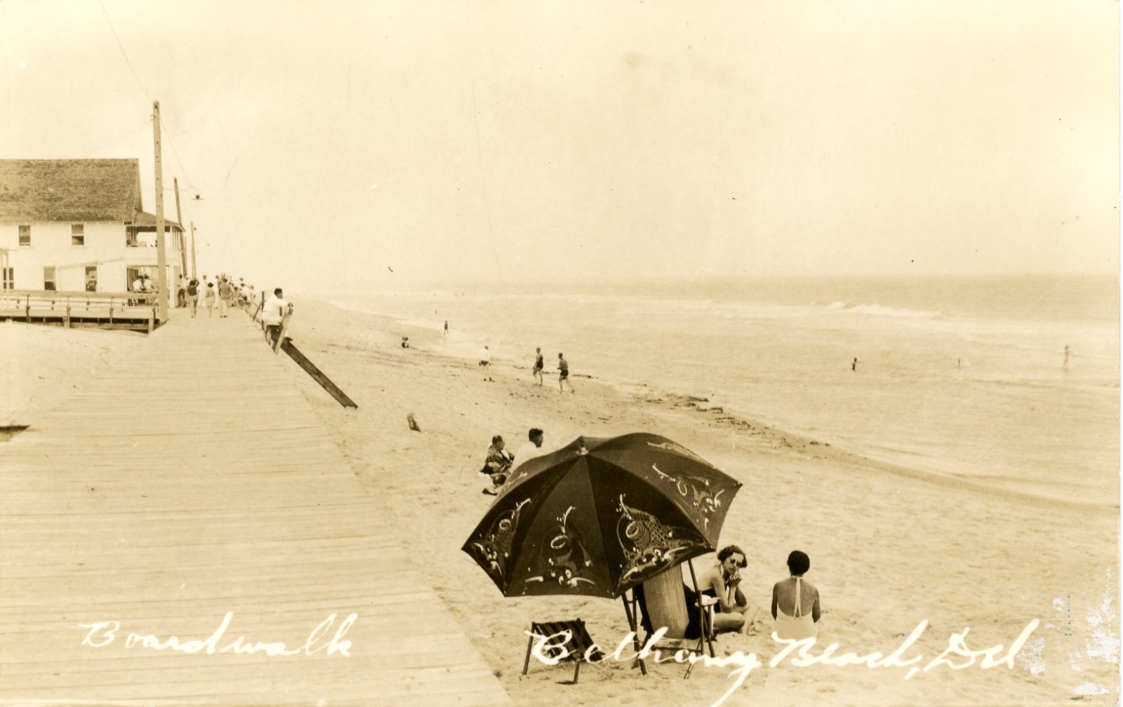 Bethany Beach Delaware Boardwalk Real Photo Postcard