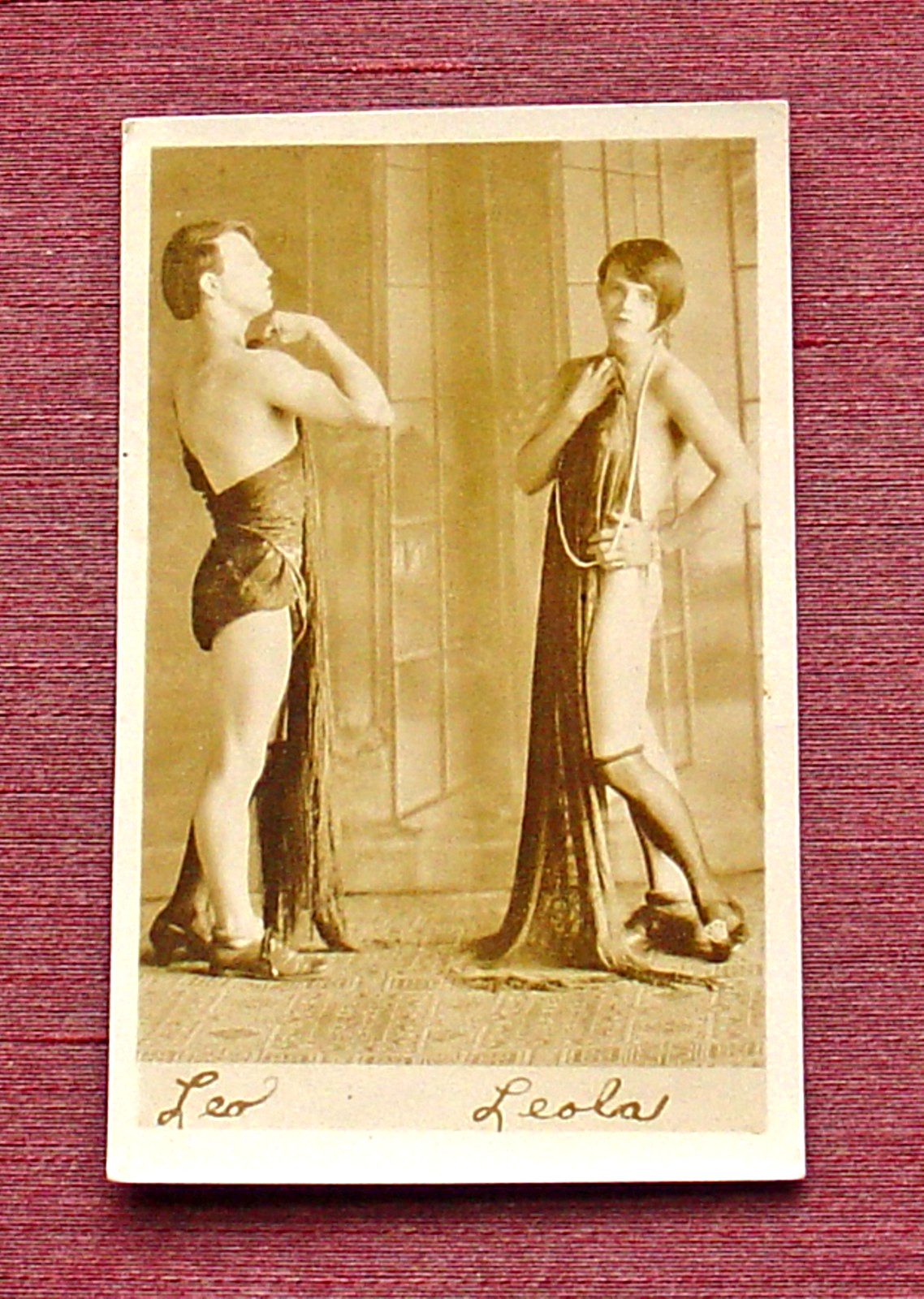 Leo Leola Half Man Half Woman Circus Freak Sideshow Performer Real Photo Postcard