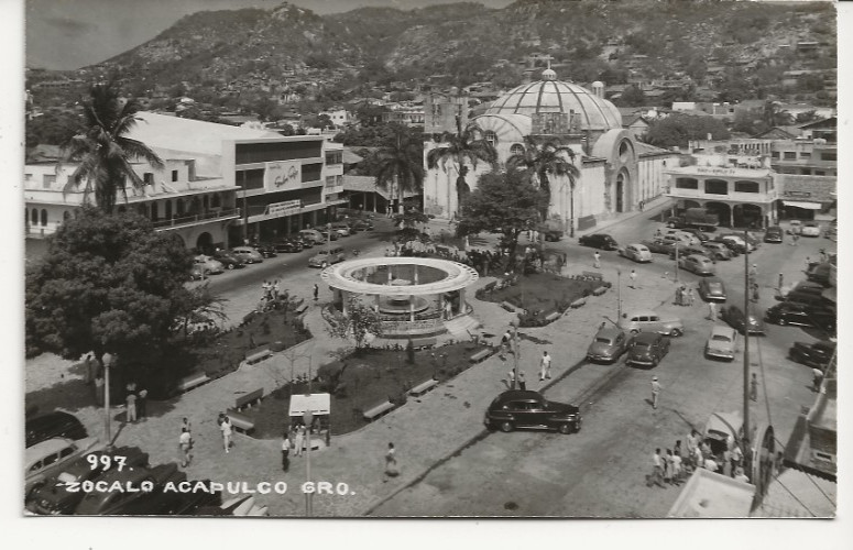 Acapulco Mexico Zocalo Real Photo Postcard