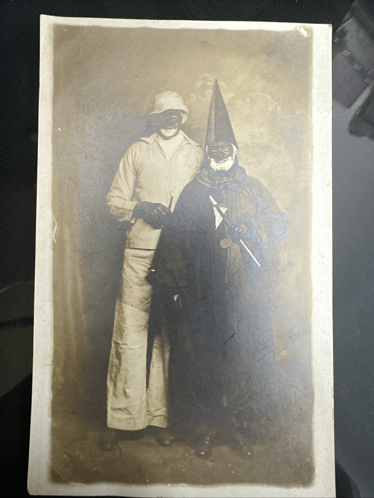 Halloween Black Face Costumes Real Photo Postcard