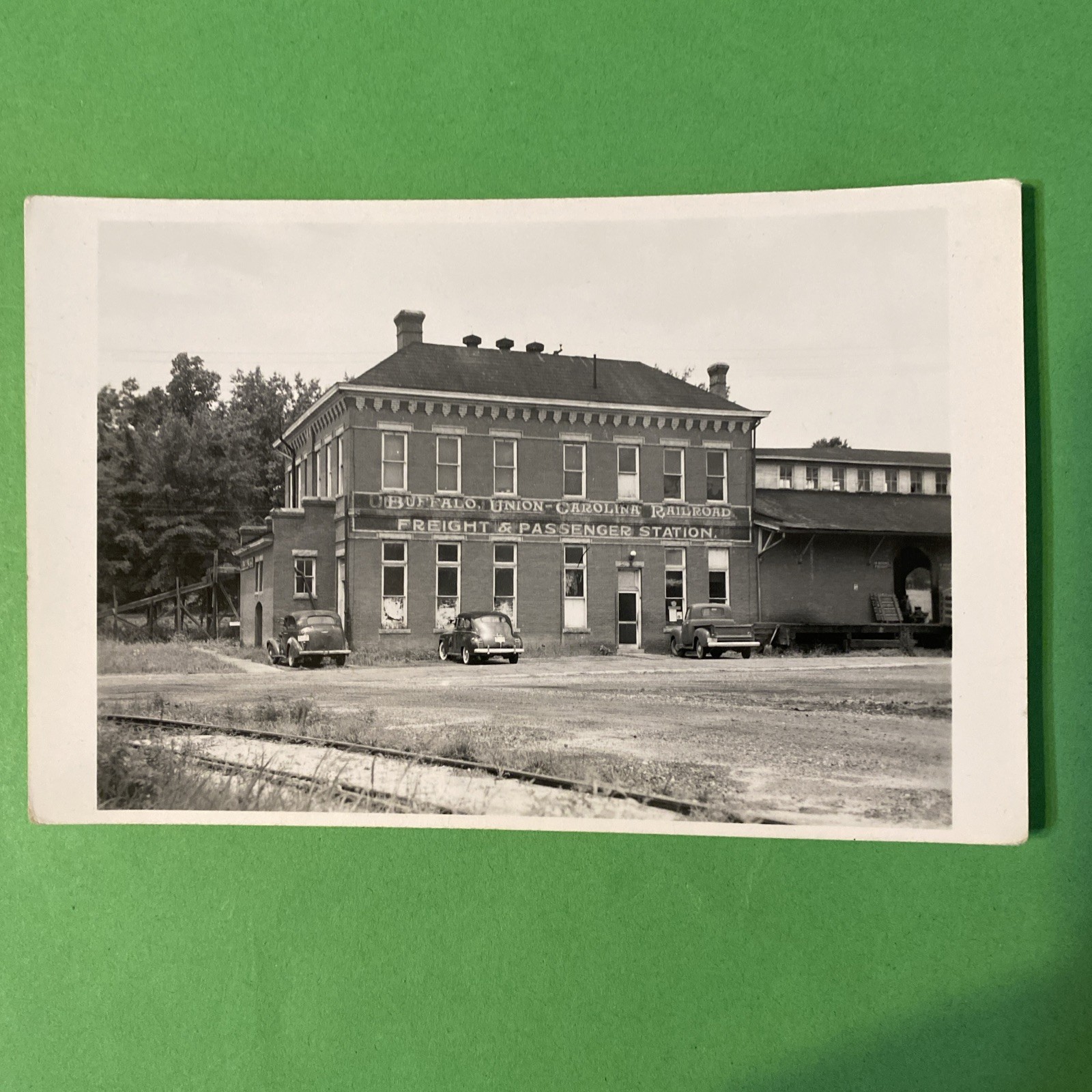 Union South Carolina Buffalo Union-Carolina Railroad Train Station Depot Real Photo Postcard