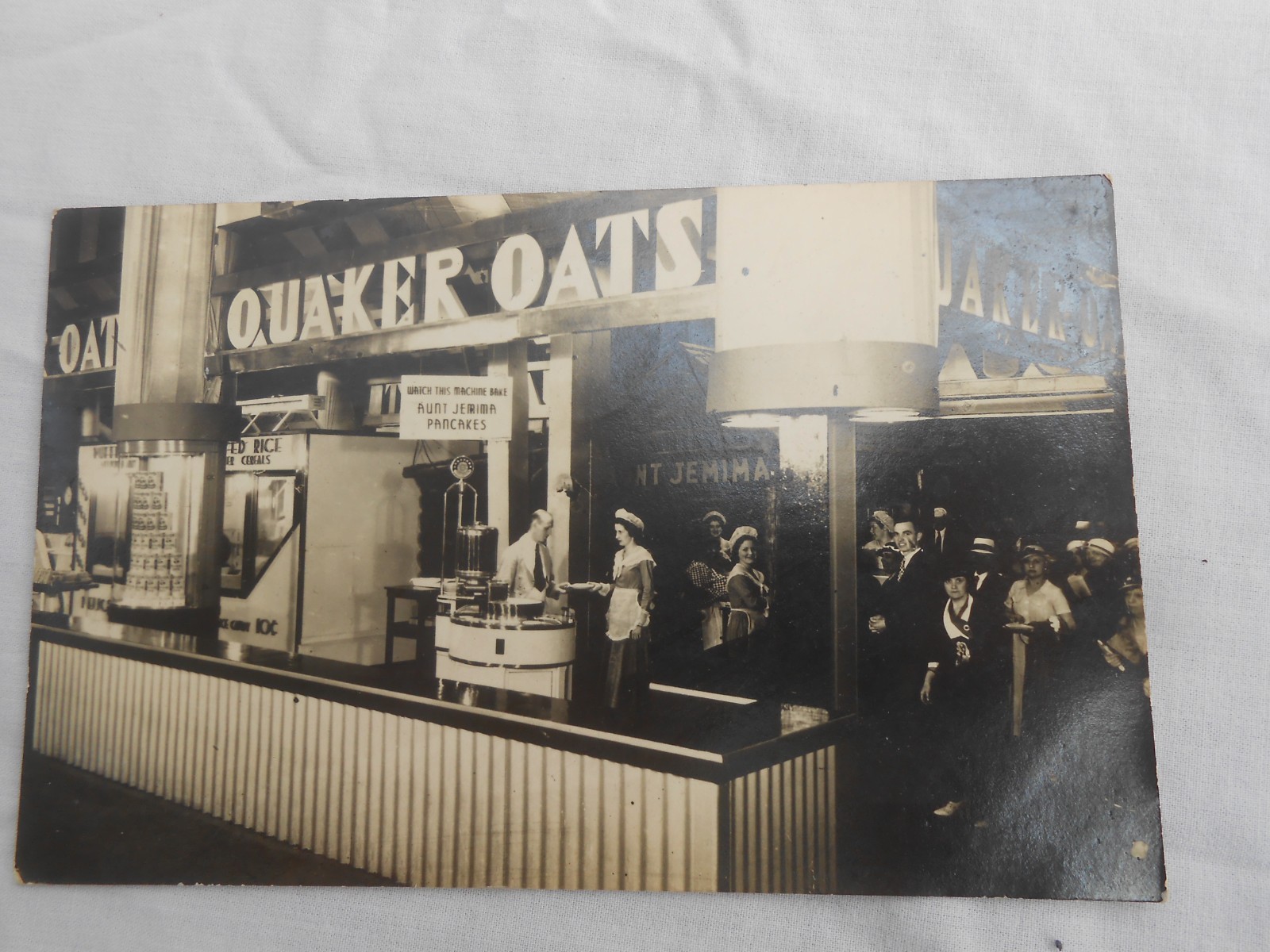 A Century Of Progress Quaker Oats Griddle Exhibit 1933 Real Photo Postcard