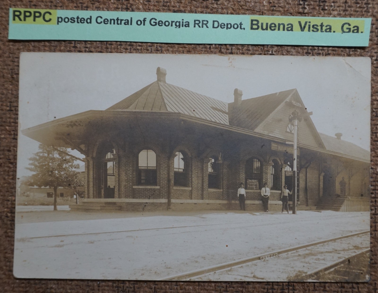 Buena Vista Georgia Central Of Georgia Railroad Depot 1910 Real Photo Postcard