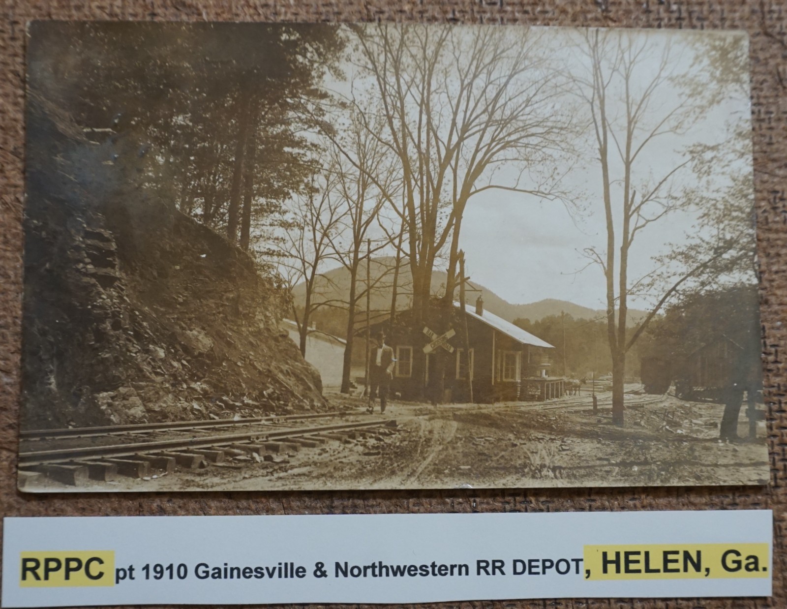 Helen Georgia Gainesville And Northwestern Railroad Depot 1910 Real Photo Postcard