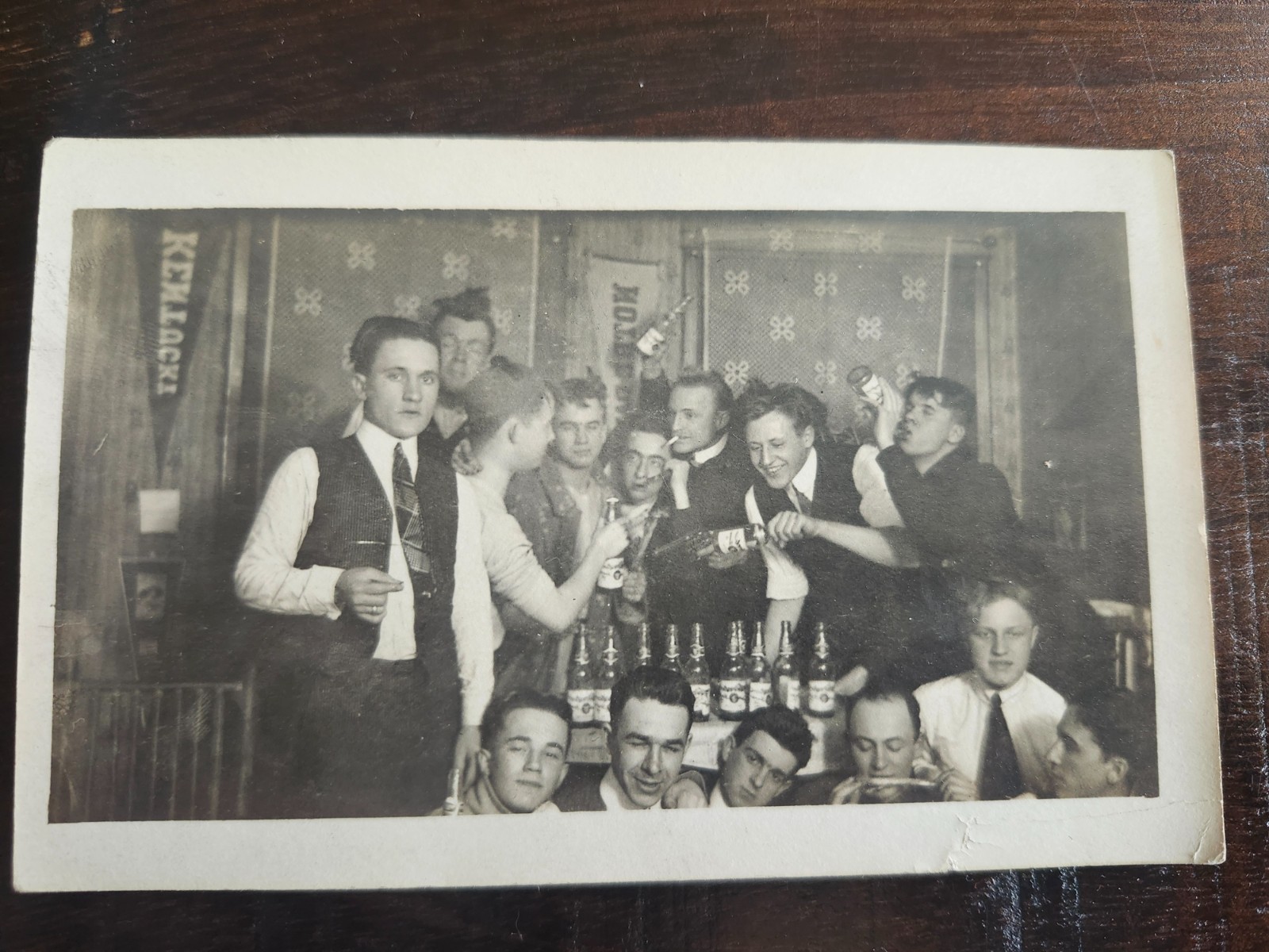 University Of Illinois Students Drinking 1914 Real Photo Postcard