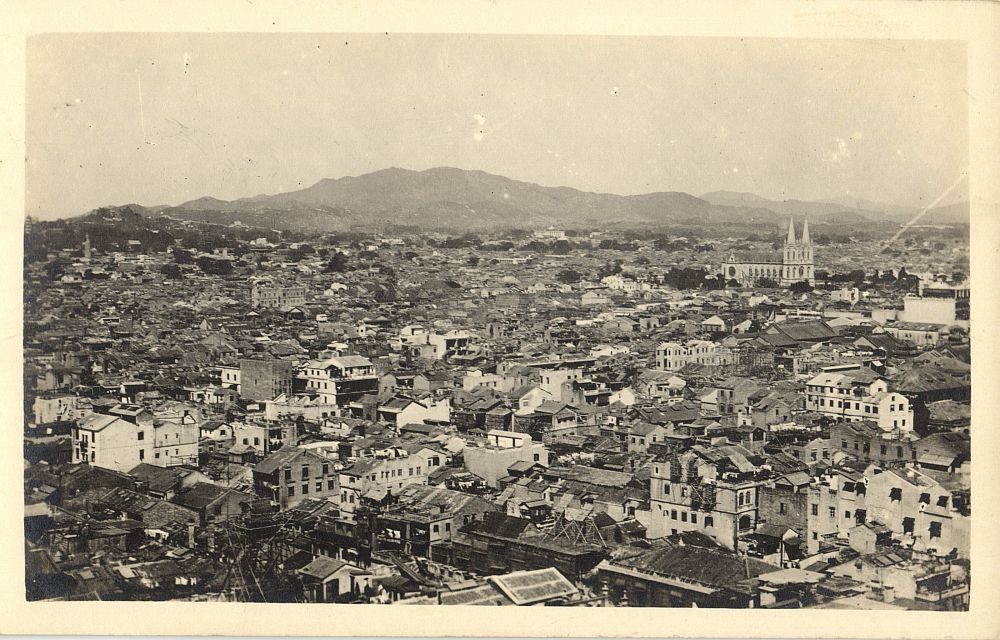 Guangzhou Canton China Partial Town View Real Photo Postcard