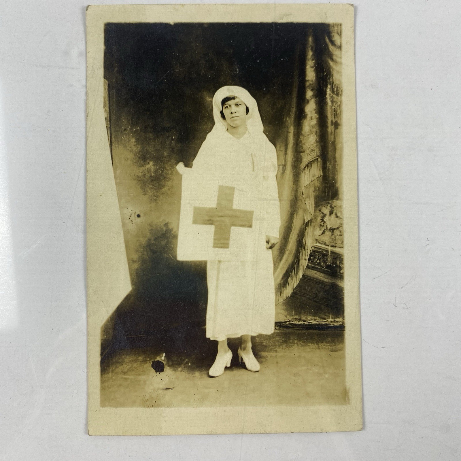African American Nurse Red Cross World War 1 Real Photo Postcard