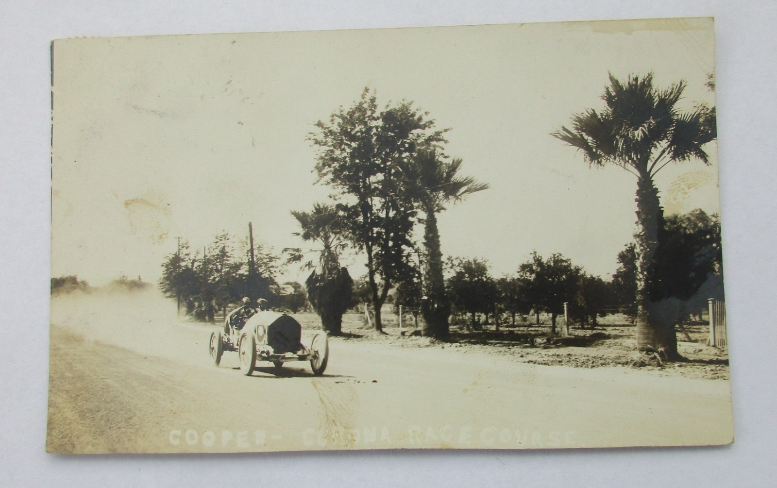 Corona Road Course California Race Car 1913 Real Photo Postcard