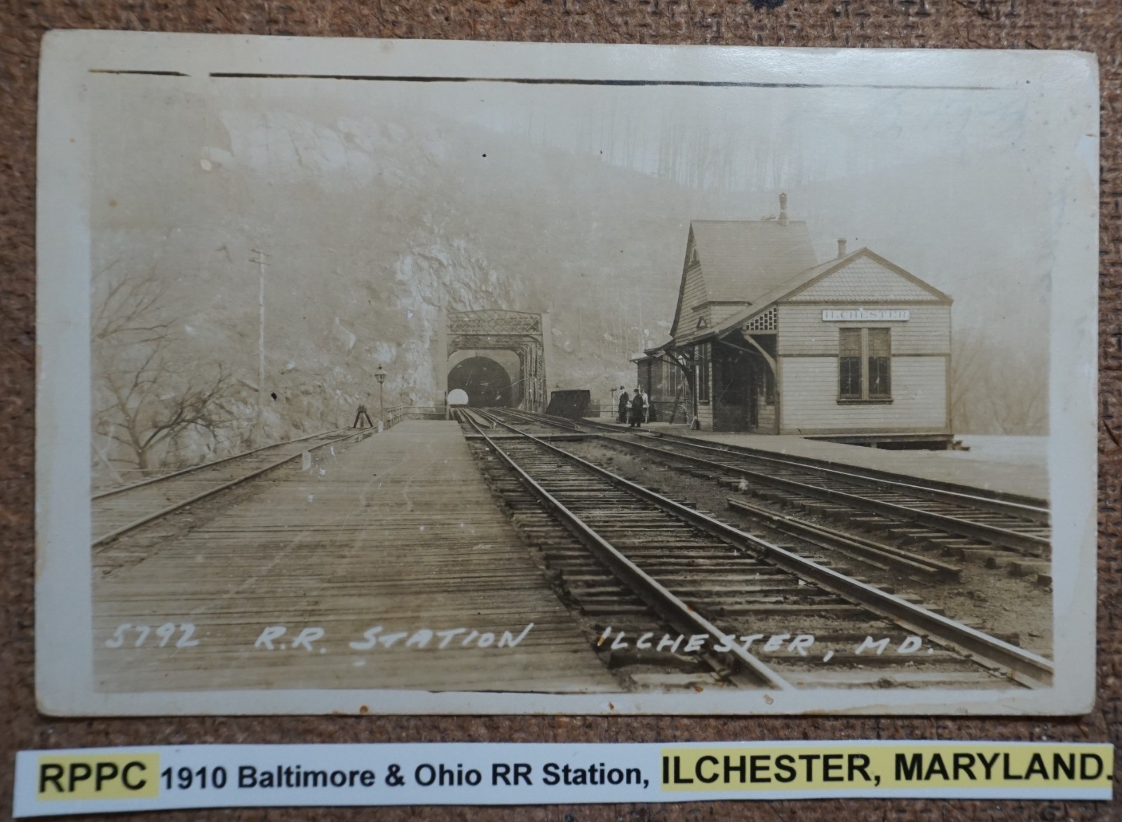 Ilchester Maryland Baltimore & Ohio Railroad Station 1910 Real Photo Postcard