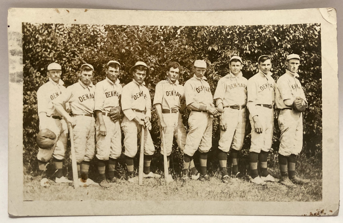 Fort Madison Iowa Denmark Baseball Team 1912 Real Photo Postcard