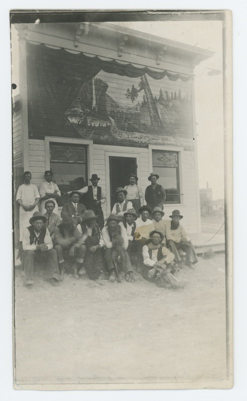 Yellowstone Park Trail Mural Saloon Wall Western Cowboy Real Photo Postcard
