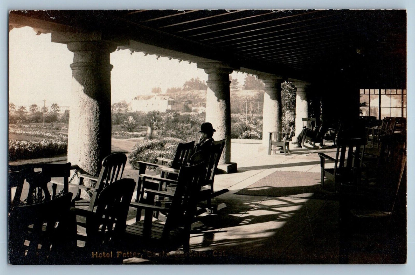 Santa Barbara California Hotel Potter Higgins Real Photo Postcard