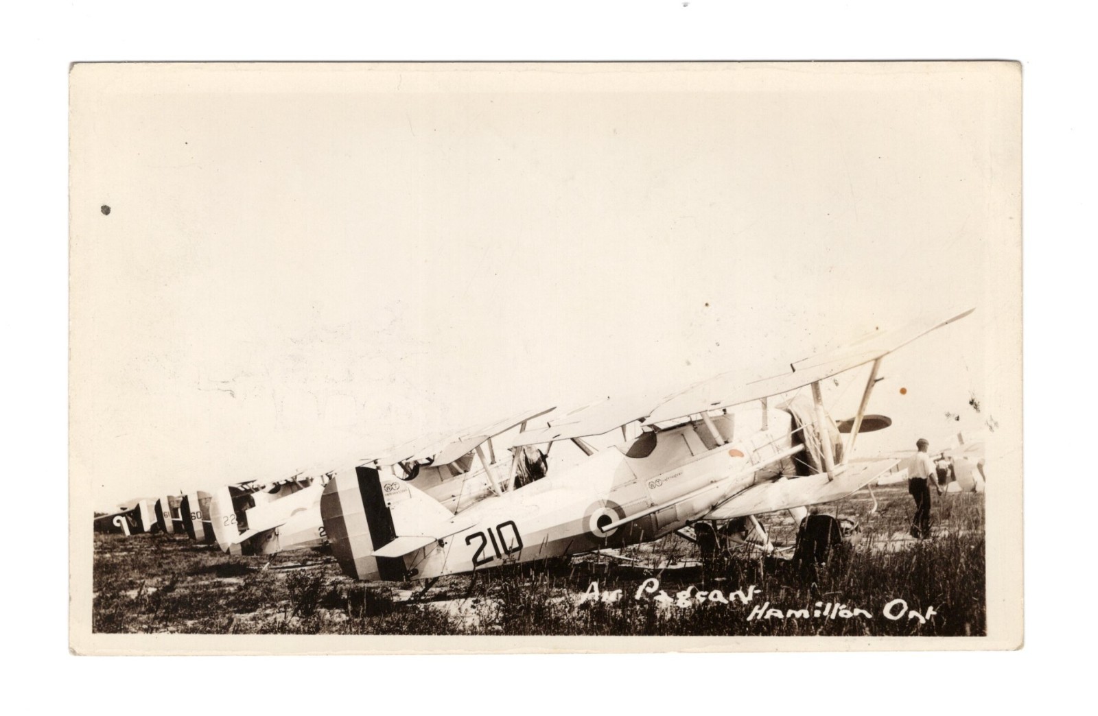 Hamilton Ontario Canada Airport Air Pageant Planes Real Photo Postcard
