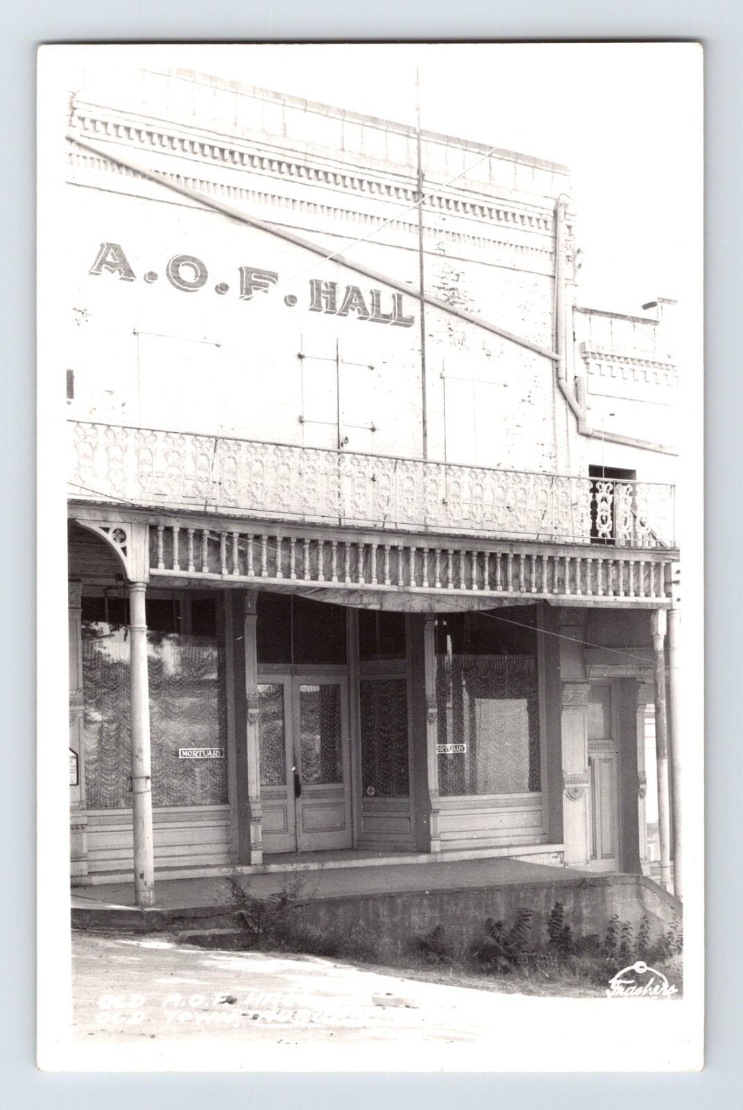 Auburn California Mortuary AOF Hall Frashers Real Photo Postcard