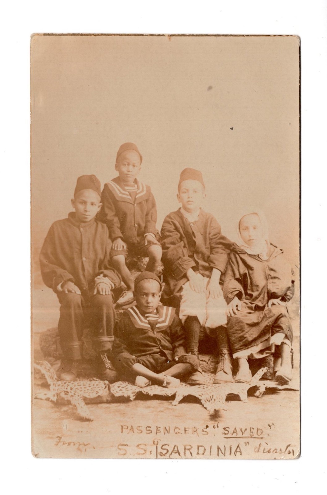 Great Britain SS Sardinia Wreck Passengers Saved 1908 Real Photo Postcard