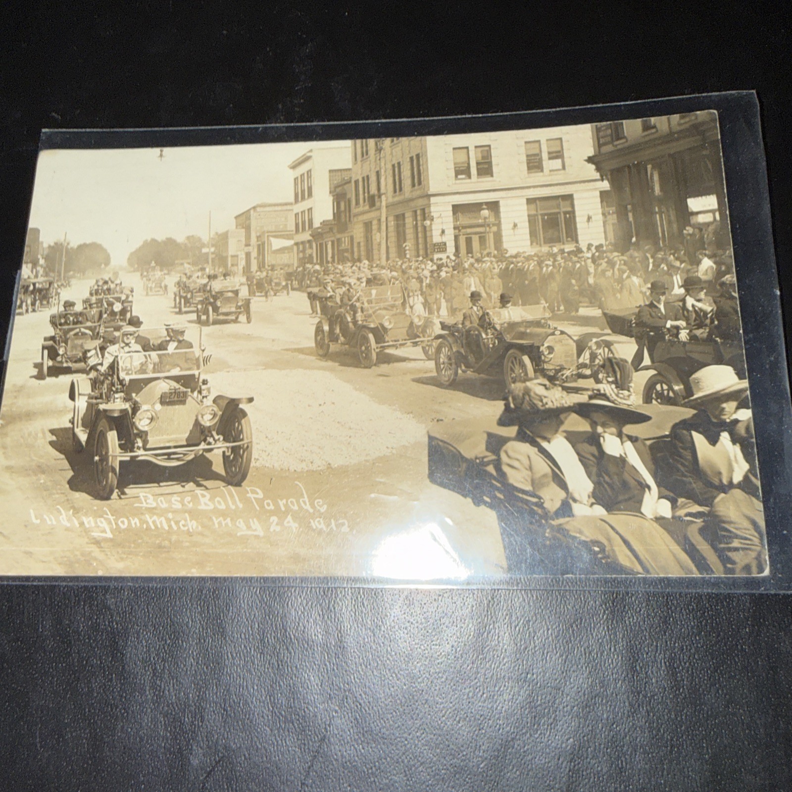 Ludington Michigan Mariners Baseball Parade 1912 Real Photo Postcard