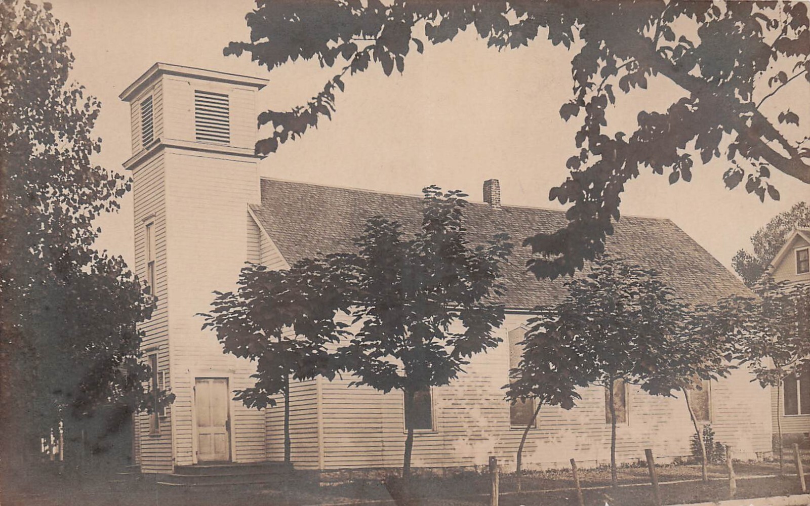 Neosho Falls Kansas Woodson County Church Real Photo Postcard