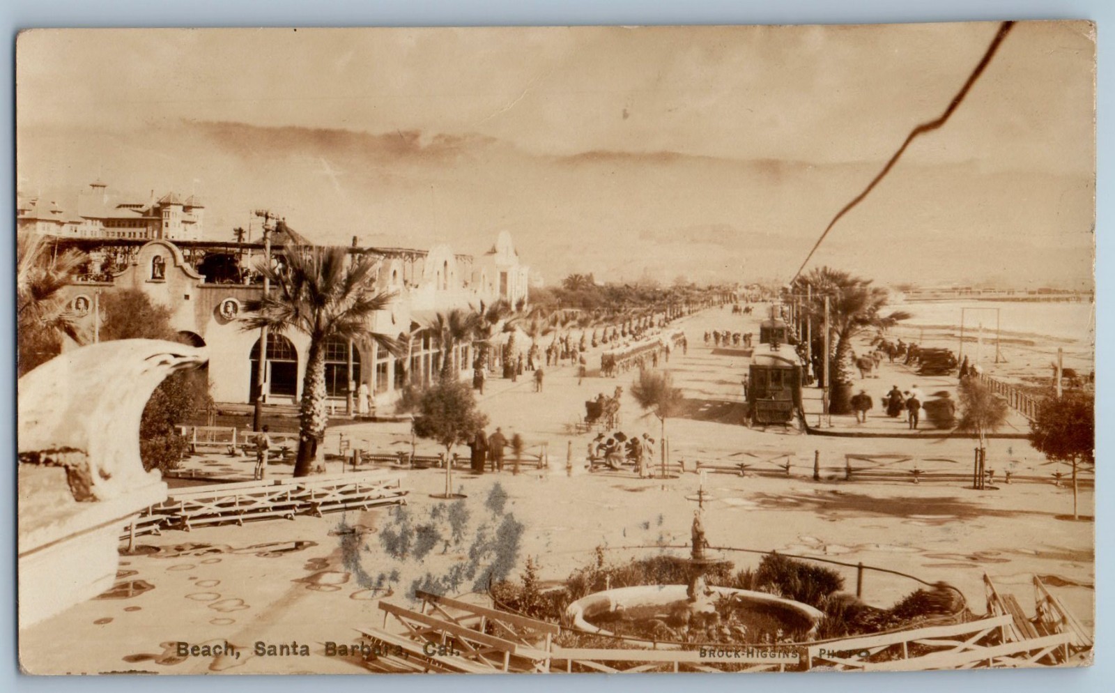 Santa Barbara California Beach Brock Higgins 1911 Real Photo Posted Postcard