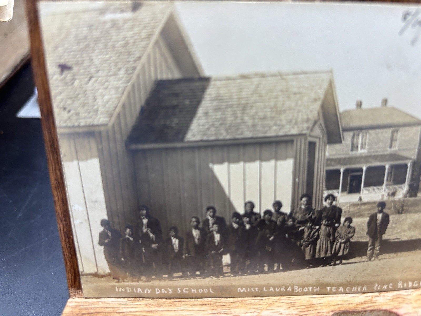 Pine Ridge South Dakota Indian Day School Teacher 1909 Real Photo Postcard