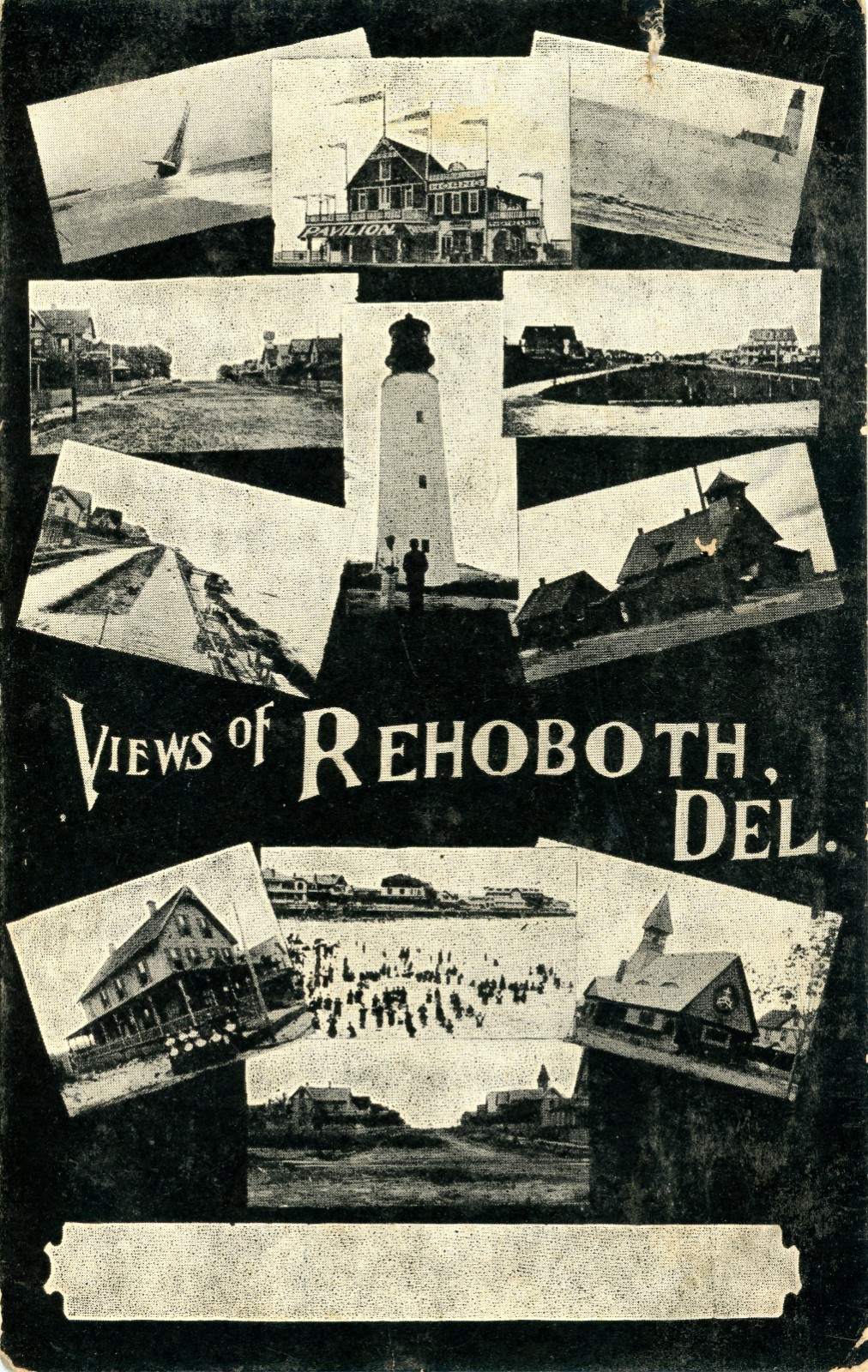 Rehoboth Beach Delaware Views 1907 Real Photo Postcard