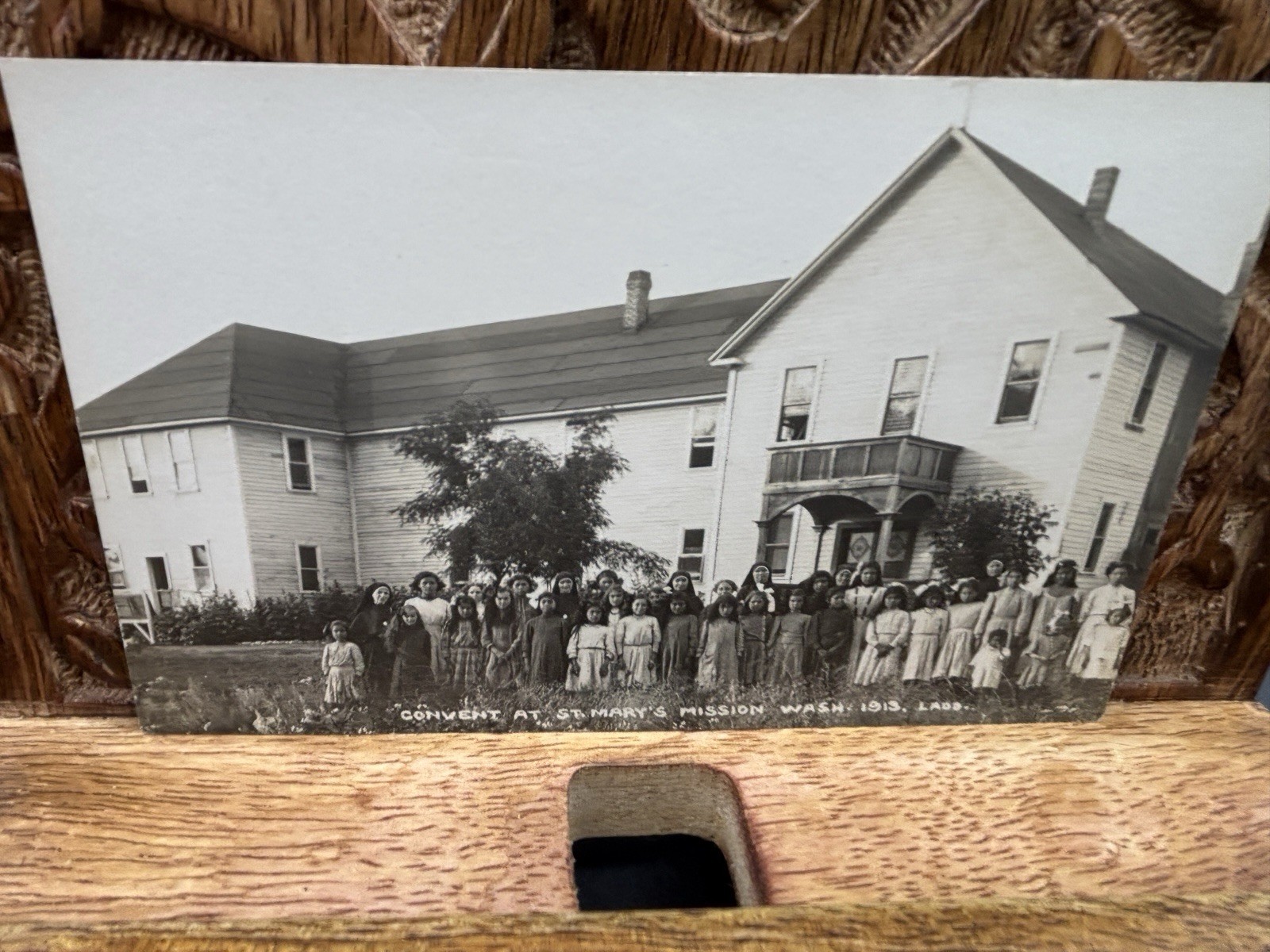 Washington St Mary's Mission Indian School Convent 1913 Real Photo Postcard