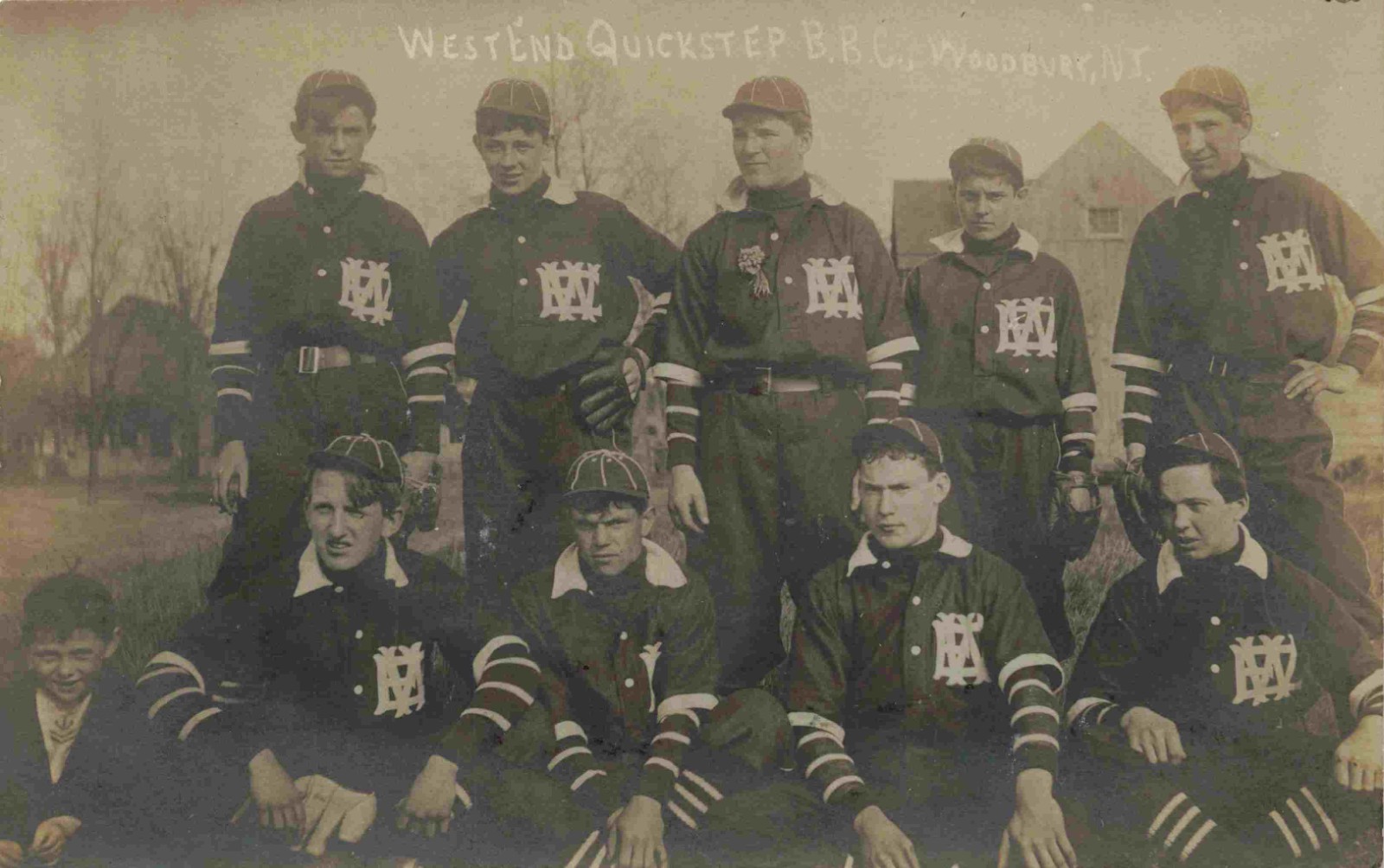 Woodbury New Jersey West End Quickstep Base Ball Club Real Photo Postcard
